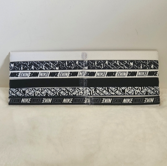 Nike Black White Logo Non-Slip Silicone Headbands Set of 6 - Picture 6 of 8
